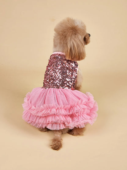 Robe a paillettes et tutu en tulle